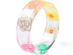 Bague en résine transparente - Fleur