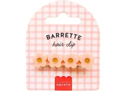 Barrette cheveux - Fleur Pêche