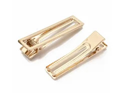 Barrette/Pince à cheveux alligator à customiser - Doré - 60 x 18 x 12 mm