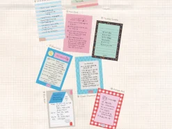 Bloc memo bleu raye scrapbooking - Fruit Fries Design Lab