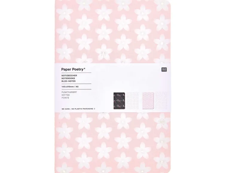 Bloc notes A5 Sakura Sakura - Rose et noir