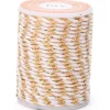 Bobine de 4 m de cordon en coton tressé - Blanc, beige, rose et doré