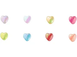 Boite d'assortiment de perles en plastique en forme de cœur - 8 couleurs