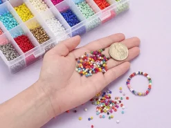 Boite de 24 couleurs de perles de rocailles rondes - 8/0 soit environ 3 mm de diam.