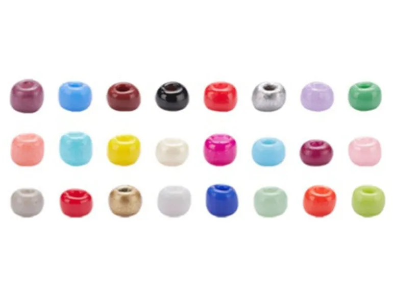 Boite de 24 couleurs de perles de rocailles rondes - 8/0 soit environ 3 mm de diam.