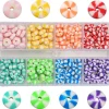 Boite de 8 couleurs de perles heishi épaisses rayées