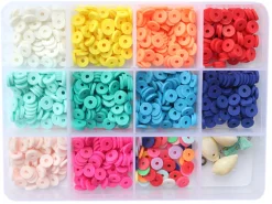 Boite de 11 couleurs de perles heishi 6 mm POP + accessoires