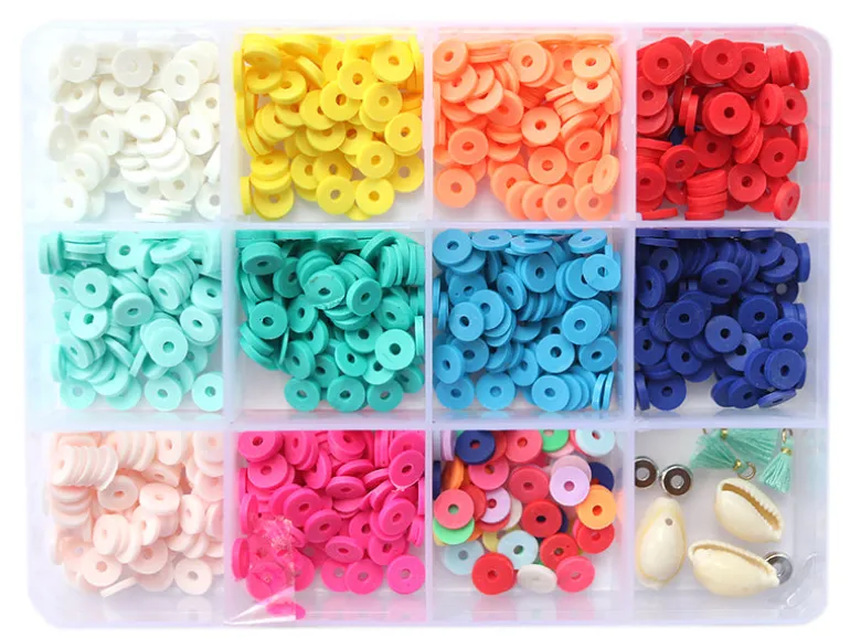 Boite de 11 couleurs de perles heishi 6 mm POP + accessoires