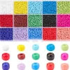 Boite de 15 couleurs de perles de rocailles - taille 8/0 soit 3 mm de diam env.