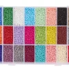Boite de 24 couleurs de perles de rocailles ronde - 12/0 soit environ 2 mm de diam env.