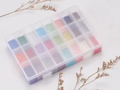 Boite de 24 couleurs de perles de rocailles ronde - 12/0 soit environ 2 mm de diam env.