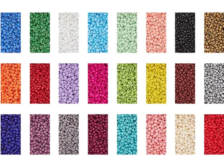 Boite de 24 couleurs de perles de rocailles ronde - 12/0 soit environ 2 mm de diam env.
