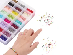 Boite de 24 couleurs de perles de rocailles ronde - 12/0 soit environ 2 mm de diam env.