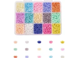 Boite de 15 couleurs de rocailles - 3mm