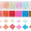 Boite de 12 couleurs estivales de perles de rocailles rondes - 2mm - 3000 pcs environ