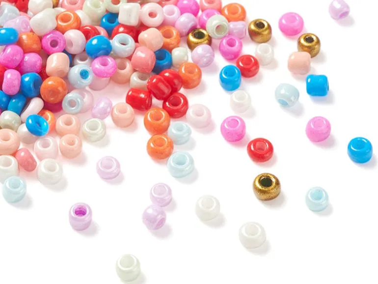 Boite de 12 couleurs estivales de perles de rocailles rondes - 2mm - 3000 pcs environ
