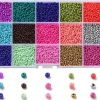 Boite de 15 couleurs variées de perles de rocailles rondes 12/0 - 2mm env.