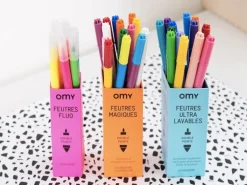 Boite de 9 feutres fluos à double pointes - OMY