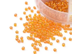 Boite de 60 grammes de perles de rocailles 3mm - Mix jaune et orange