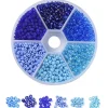 Boite de 60 grammes de perles de rocailles 3mm - Mix bleu