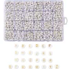 Boite de 1898 perles rondes en plastique - lettres alphabet - dorées