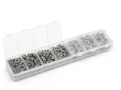 Boite de 7 tailles d'anneaux- couleur argent foncé