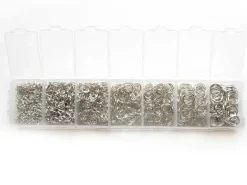 Boite de 7 tailles d'anneaux- couleur argent foncé
