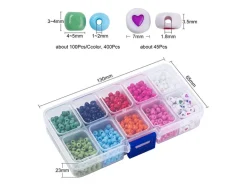 Boite de grosses perles 10 couleurs opaques