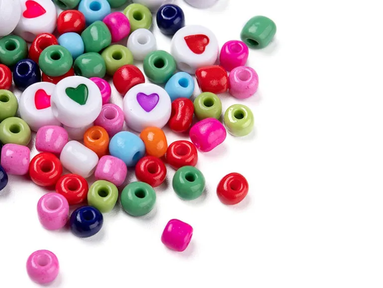 Boite de grosses perles 10 couleurs opaques