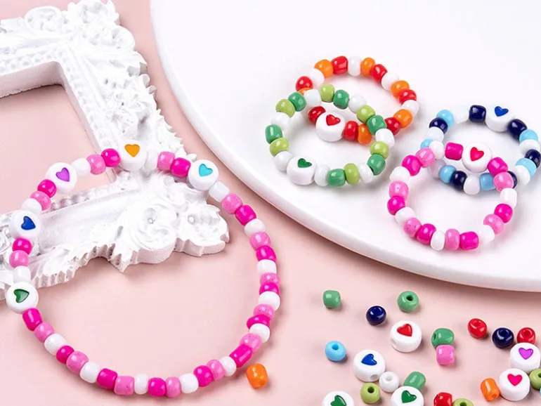 Boite de grosses perles 10 couleurs opaques
