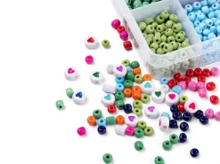 Boite de grosses perles 10 couleurs opaques