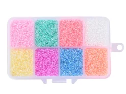 Boite de perles 8 couleurs acidulées transparentes