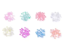 Boite de perles 8 couleurs acidulées transparentes