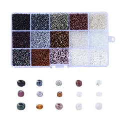 Boite de perles de rocailles - 15 Nuances Cuivre - 2,5mm