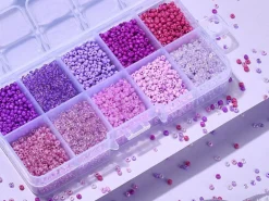 Boite de perles de rocailles - 10 Nuances Violettes - 2,5mm - 8500 pcs
