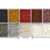 Boite de perles de rocailles - 10 Nuances Métal - 2,5mm - 8500 pcs