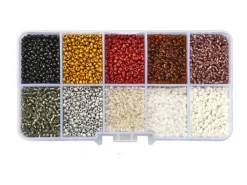 Boite de perles de rocailles - 10 Nuances Métal - 2,5mm - 8500 pcs