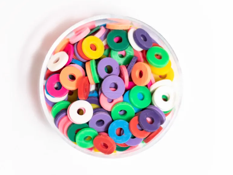 Boite de perles rondelles heishi 6 mm - Mix de couleurs pop