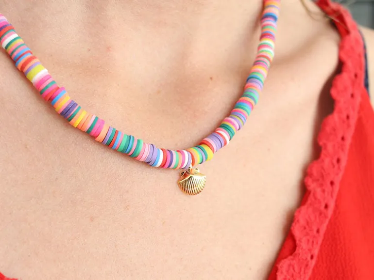 Boite de perles rondelles heishi 6 mm - Mix de couleurs pop
