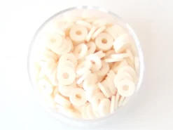 Boite de perles rondelles heishi 6 mm - blanc rosé