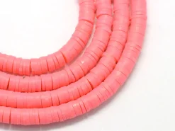 Boite de perles rondelles heishi 6 mm - rose corail