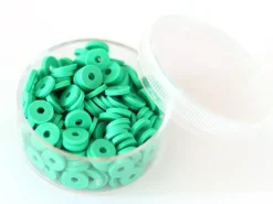 Boite de perles rondelles heishi 6 mm - vert plante