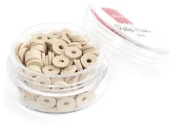 Boite de perles rondelles heishi 6 mm - Taupe
