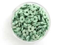 Boite de perles rondelles heishi 6 mm - Naturel vert