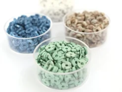 Boite de perles rondelles heishi 6 mm - Naturel vert