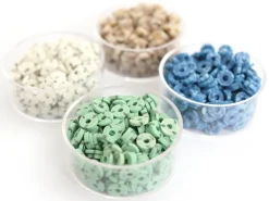 Boite de perles rondelles heishi 6 mm - Naturel blanc