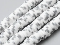 Boite de perles rondelles heishi 6 mm - Naturel blanc
