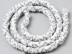 Boite de perles rondelles heishi 6 mm - Naturel blanc
