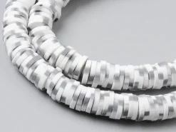 Boite de perles rondelles heishi 6 mm - Naturel blanc