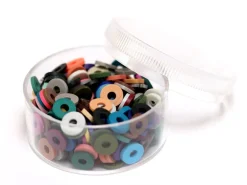 Boite de perles rondelles heishi 6 mm - mix de couleurs naturelles